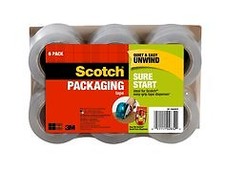 Scotch Sure Start Packaging Tape, DP-1000RF6, 1.88 in x 900 in 48 Case of 6 