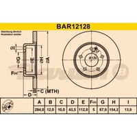 Barum 2X Bremsscheiben Vorne Ø284 Mm Voll FüR Mercedes C-Klasse W202
