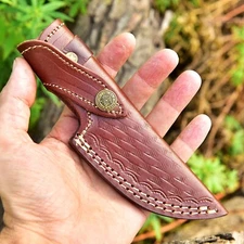 Custom Handmade 4.25” Fixed blade Cow Leather Sheath / Holster / vertical Knife