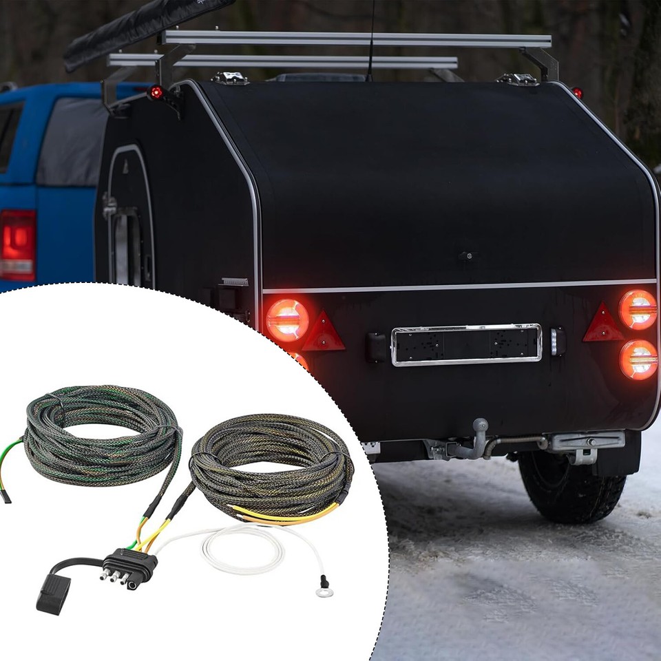 4 Pin Trailer Wiring Harness HayEastdor 23ft Trailer Light Wiring Harness Kit 4 Pin Flat 4 Wire With 18 Gauge White Ground Wire Boat Trailer Wire Extension Connector Kit He029 Price In - Foto 3