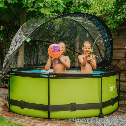 Swimming Pool Dome EXIT Toys 244cm Round Multifunctional Heat Pool Cover, White - Picture 9 of 10