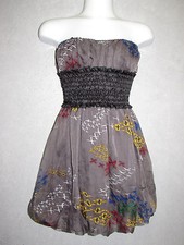 MYSTIC Colorful Abstract Pattern Strapless Dress SZ S