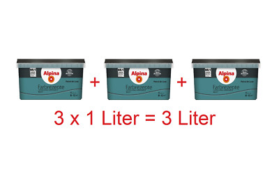 Farbrezepte Wandfarbe 3 x 1 Liter=3L hochdeckend geruchsarm Farbwahl Matt Alpina