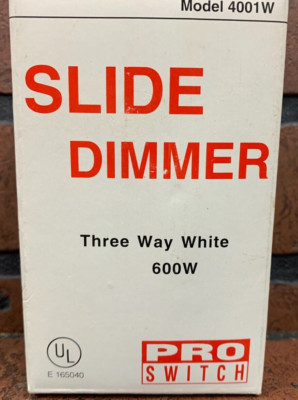 600 watts Three-Way  Slide Dimmer Switch White