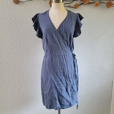 Cloth & Stone {Anthropologie} Blue Wrap Tie Dress Size Small