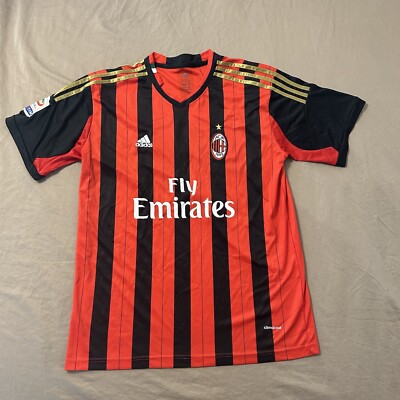 Adidas AC Milan Fly Emirates Red/Black Jersey Men's Sz XL #20
