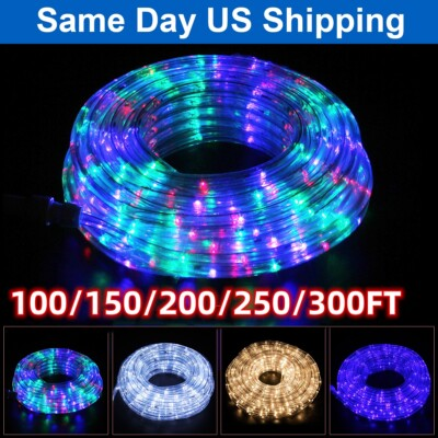 #ad 100 300Ft LED Rope Strip Light Waterproof Multi color 4Mode Home Landscape Light $9.86