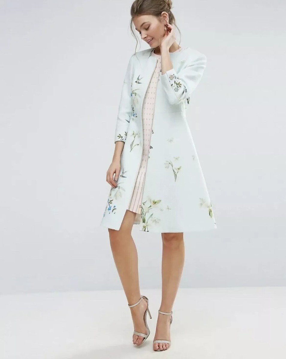 Robe Patineuse Ted Baker Brodée – Taille 2 – Vert Clair – Neuve Avec étiquettes – Style Fit & Flare