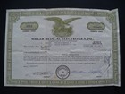 Miller Medical Electronics Inc. Stock Certificate 1976 — photo 1