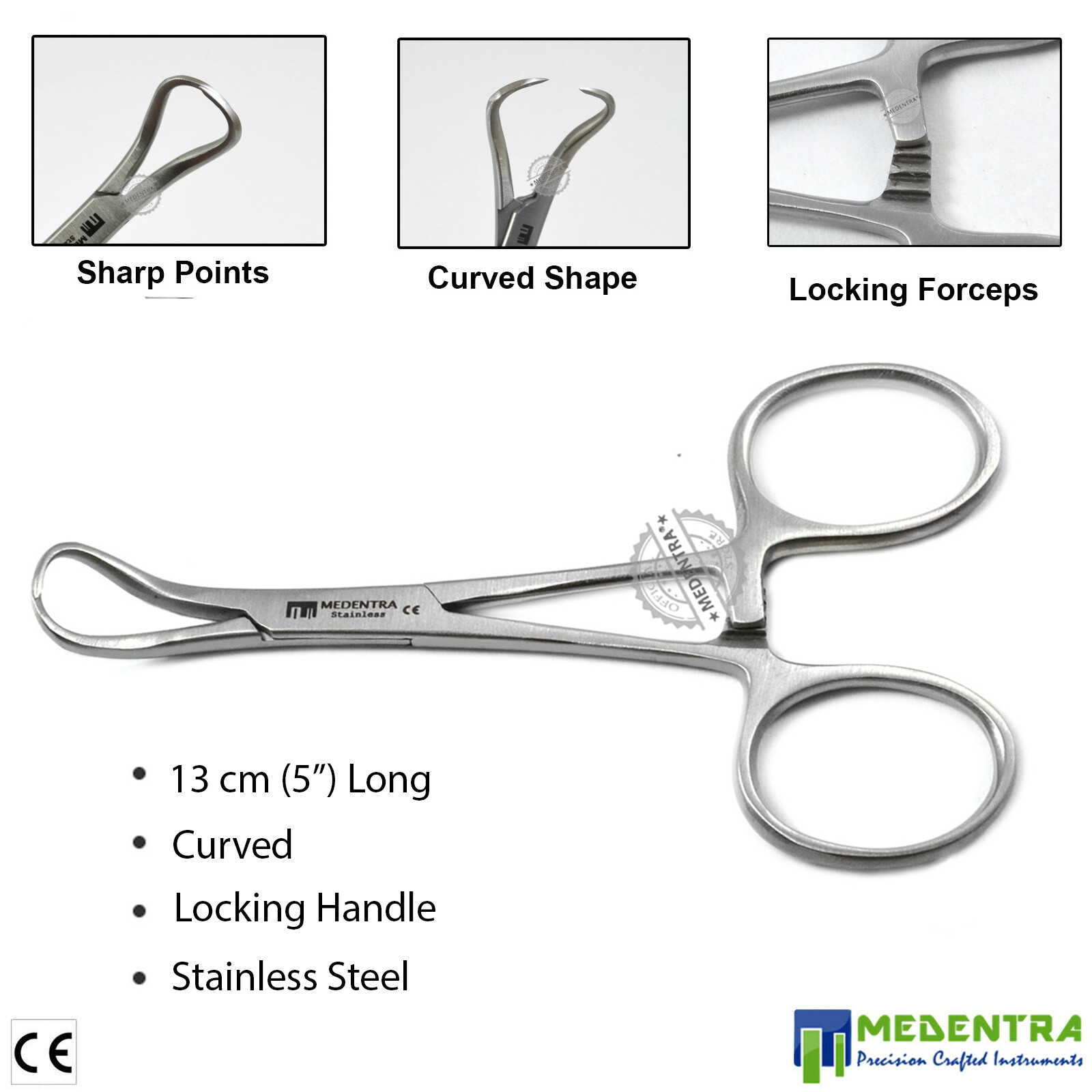 Veterinary Mini Towel Clamp Forceps 13cm Backhaus Surgical Forceps