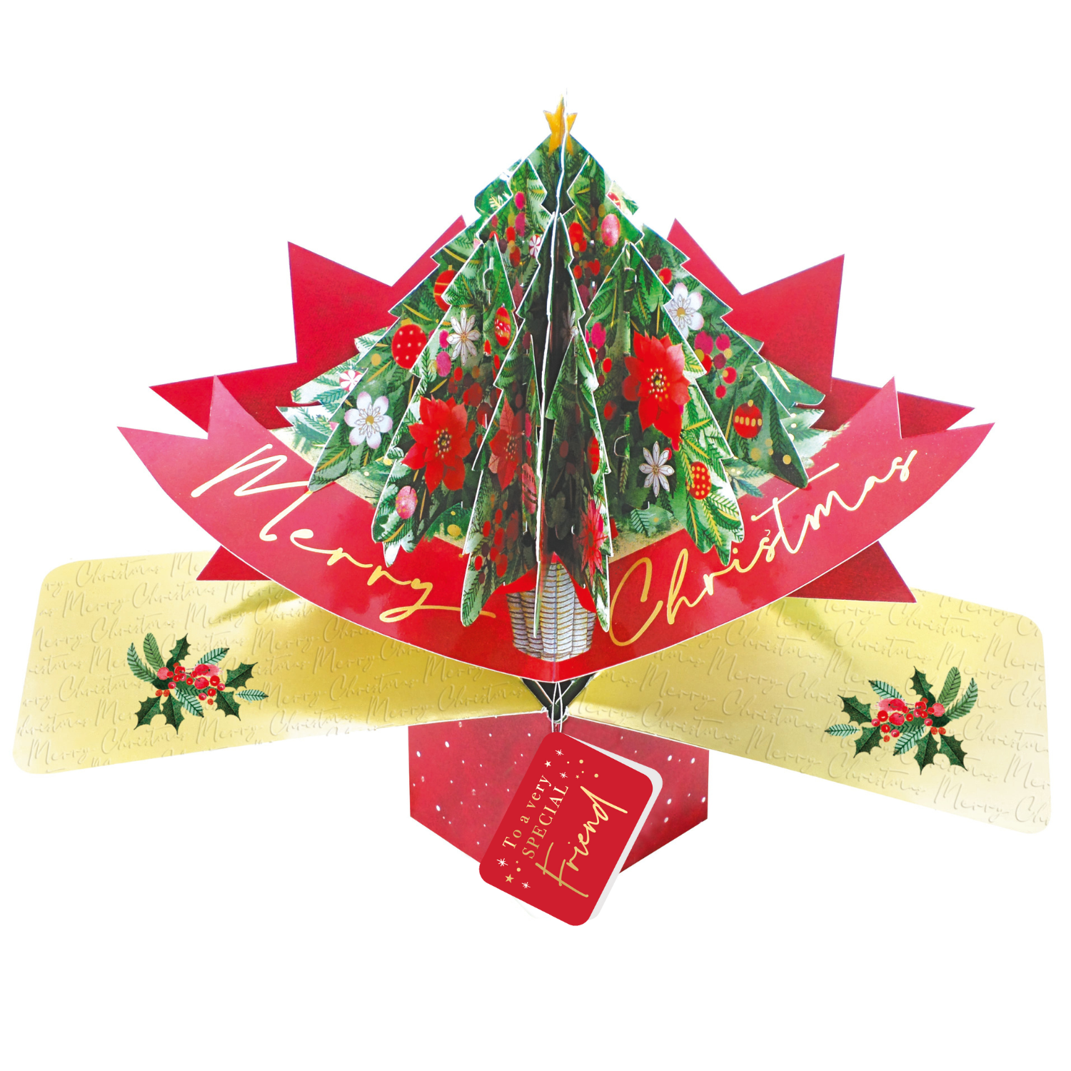 Special Friend Christmas Card 3D Xmas Tree Pop Up Christmas Card Xmas Cards