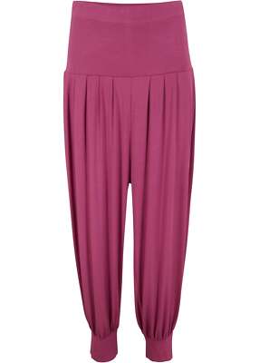 Neu Harems-Hose mit Bequembund 3/4-Länge Gr. 40/42 Violett Damen Freizeit-Pants