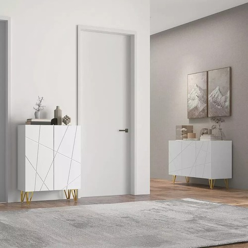 Large 3 Door Sideboard Storage Cabinet Cupboard Adjustable Shelves Living Room - Picture 4 of 9
