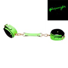Glow in the Dark Wrist Cuffs Handcuffs  Gold Hooks Bondage BDSM Sex Toy Women