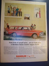 1964 AMC Rambler Classic Station Wagon large-mag car ad -"carryall space"