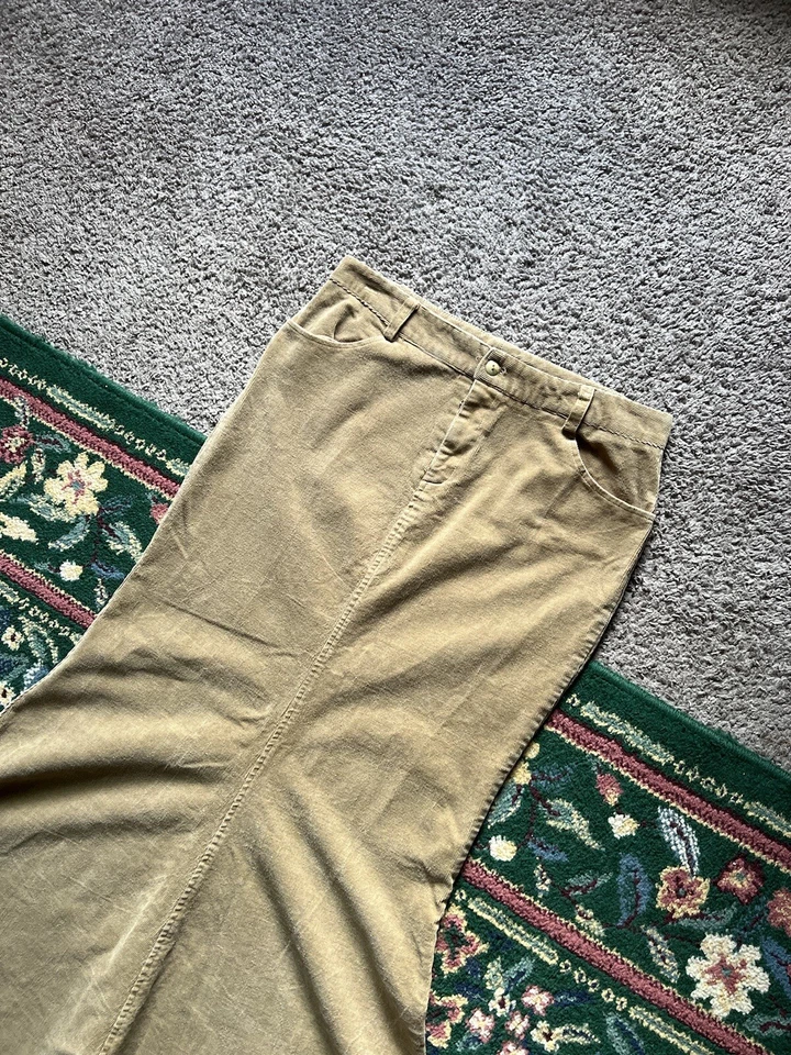 Falda acampanada vintage años 90 Y2K talla 11 tostada pana elástica hada capricho grunge Foto 4 de 4