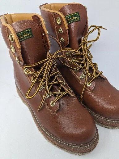 Cabelas Men's Felt Bottom Boots Size 10 Waders Brown Faux Leather Fly Fishing-EC