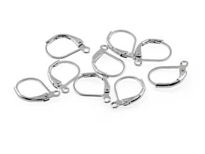 10 Klappohrringe (Brisuren) Silberfarben – Mit Blütendesign Für DIY Schmuck