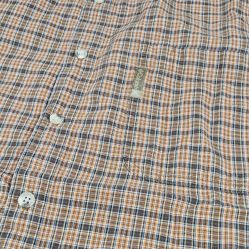 Columbia Brown Orange check long sleeve walking hiking shirt L Large mens vtg - Picture 5 of 11