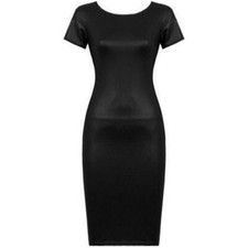 Womens Short Sleeve Bodycon Cap Sleeve Ladies Midi Dress Jersey Stretch UK 8-22