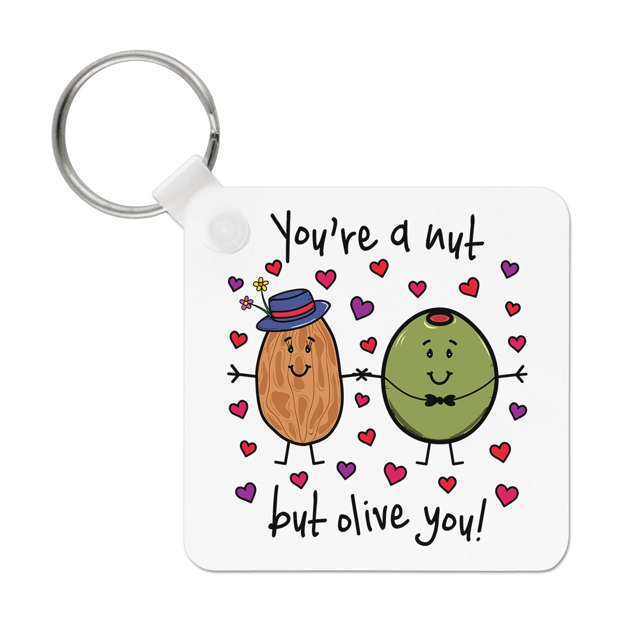 You're A Nut But Olive You Keyring Key Chain - Funny Valentine's Day Girlfriend