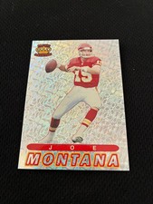 JOE MONTANA INSERT SILVER PRISM PACIFIC 1994 KC CHIEFS NRMT FOOTBALL CARD !