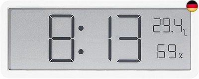 Lancoon Digitale Wanduhr mit Temperatur Luftfeuchtigkeit LCD-Anzeige Datum