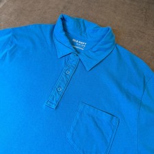 Old Navy Mens XL Blue Short Sleeve Cotton Jersey Polo Shirt with Chest Pocket