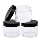3 Pieces 2Oz/60g/60ml HQ Acrylic Leak Proof Clear Container Jars w/Black Lid