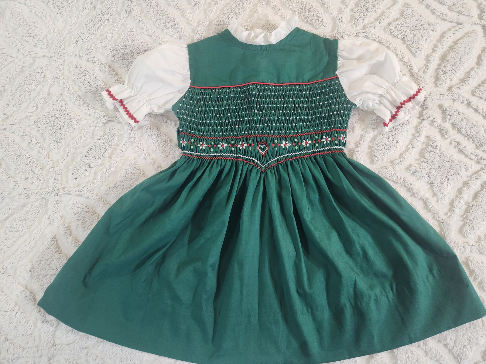 polly flinders dresses Vintage Green Hand Smocked Dress Girls… Embroidery Women's Wide US Size:13W lace appliqued wedding dresses Red Birthday Dress -