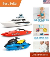 Educational Bath Toy Boats - 3-Pack Floating Jet Ski, Yacht Catamaran for Kids