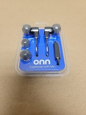 Onn Earphones in-Ear Headphone with Mic Black corded 3.5 mm jack