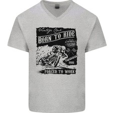 Cafe Racer Biker Motocicleta Hombre Cuello En V Algodón Camiseta