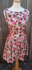 Trollied Dolly 100% Cotton Summer Floral Dress Size Medium  Charity Sale