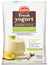 EasiYo Lemon and Lime Sorbet Dessert Style Yogurt Mix 220g Sachet Makes 1Kg