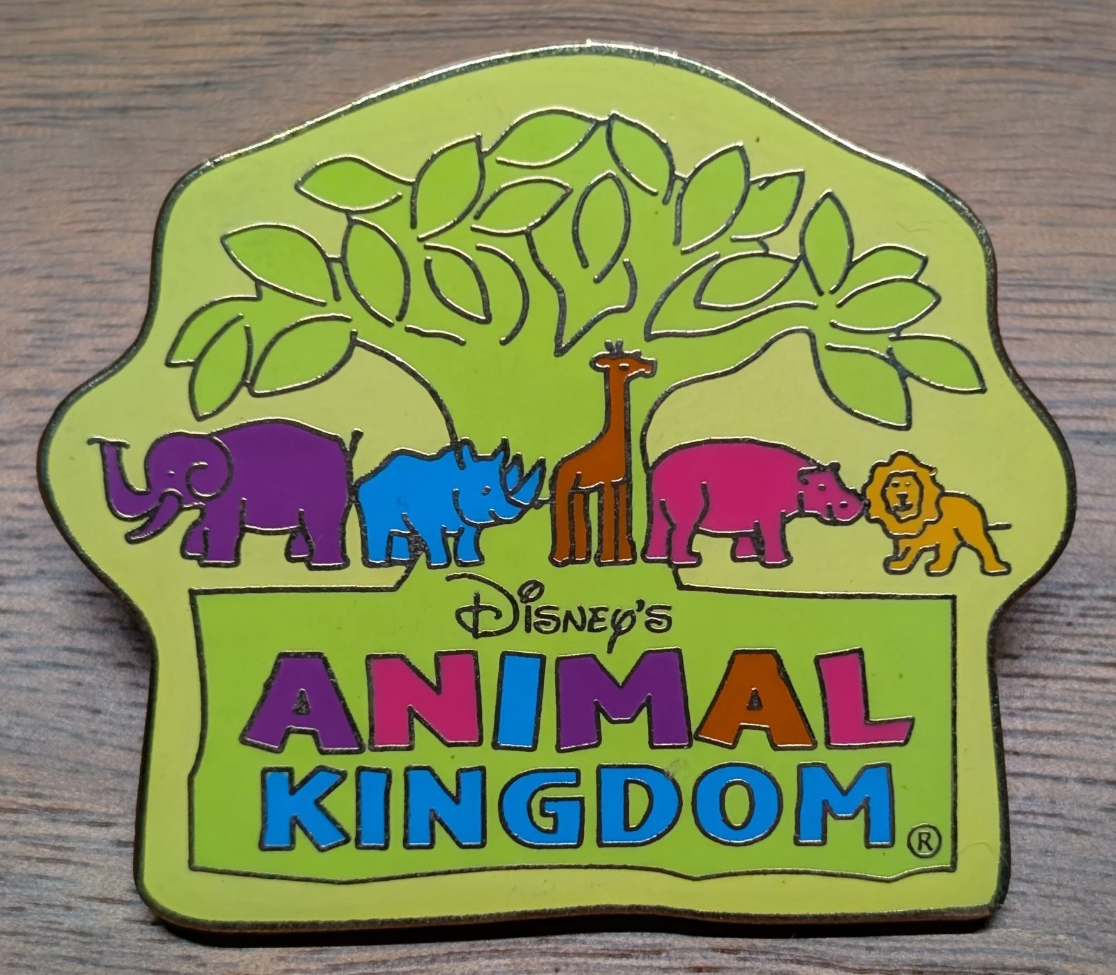 WDW Animal Kingdom Logo Whimsical The Adventure Begins Pin Safari 2001 Disney