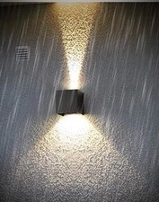 Outdoor Sconce Wall Lights Aluminum Up and Down Warm White Lamp Waterproof x2