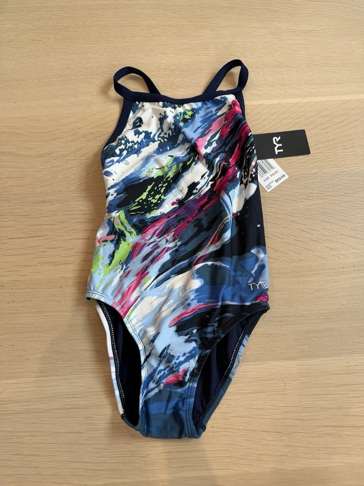 NEW WITH TAGS - TYR Women's Transient Diamondfit One Piece Swimsuit Blue Size 26 - Image 4 of 4