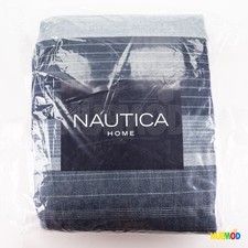 Nautica Home Queen/Full Stripe Quilt Set Reversible Lightweight Breathable Blue