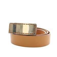 Loewe Belt Leather Genuine 46/80 Beige Stitch Design Buckle