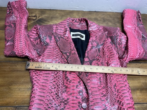 PLEIN SUD FAYCAL AMOR Blazer Jacket Size 6 Pink Real Snake Skin - Picture 6 of 13