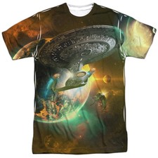 Star Trek TNG Enterprise D Battleships Sublimation Two Sided T-Shirt NEW UNWORN