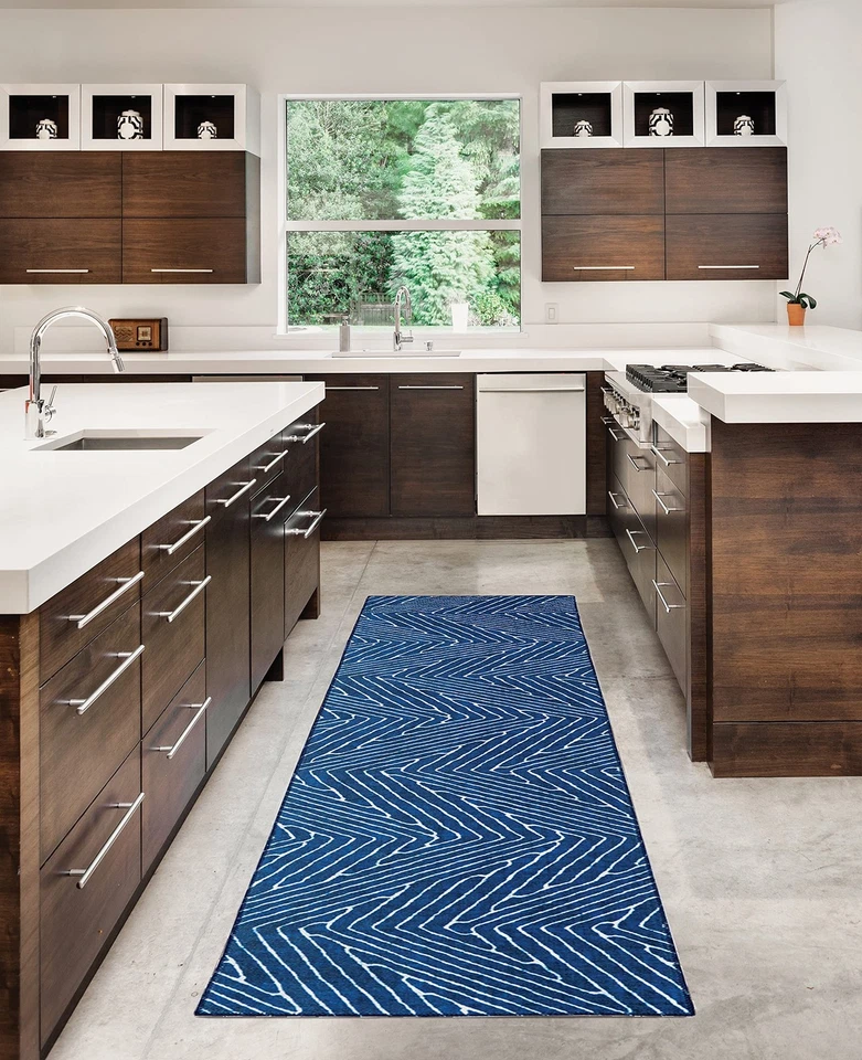 Linon Home Decor Products The Anywhere Washable Rug Varishna Blue & Ivory 2' ... - Image 4 of 4