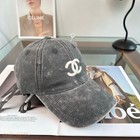 CHANEL New Retro Distressed Grey Denim Baseball Cap Adjustable Unisex — photo 5