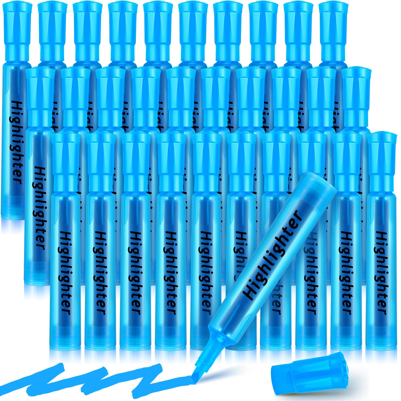 Highlighters Bulk, 30 Pack Tank Style Chisel Tip Highlighters Markers Quick D...-image