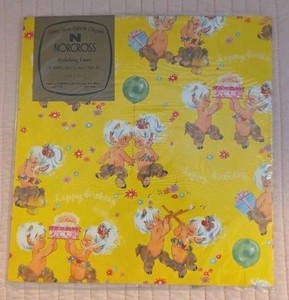 New Vintage Norcross Gift Wrap "FROLICKING FAUNS/CENTAUR BABIES