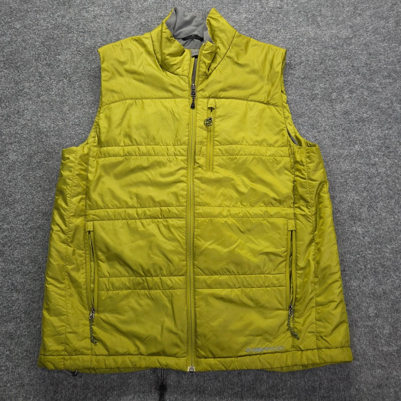 Men's Exofficio Primaloft Green Full Zip Outdoor Vest Hiking Camping Large?