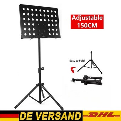 Notenständer verstellbar Metall Stativ Lochblech Halter klappbar Dirigent Stabil
