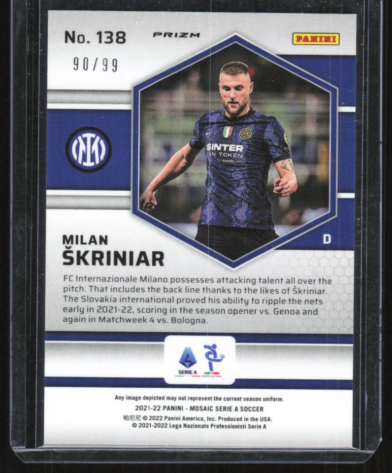 2021 Panini Mosaic Serie A Blue Mosiac Milan Skriniar 90/99 Inter Milan #138 - Image 2 of 2