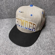 Oklahoma City Thunder Hat Cap Snap Back Mens Gray Black NBA Basketball Two Tone